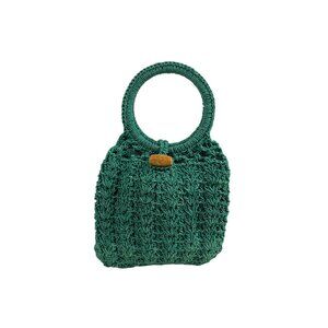 Handmade Women's Aqua Green Crochet Summertime Handbag Sz S